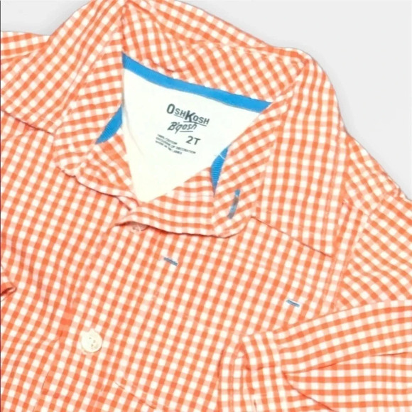 Orange Longe  Sleeve Button Down Shirt - Picture 2 of 3